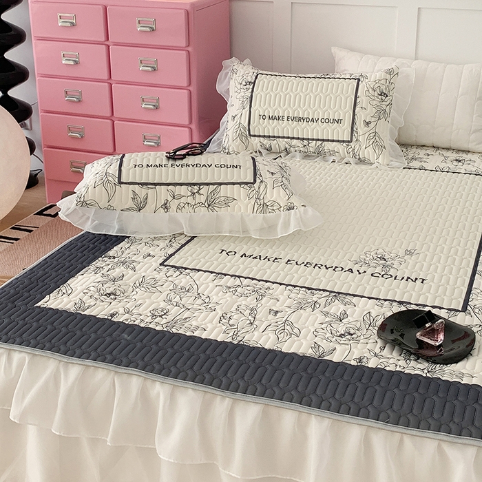 91家纺网 家纺一手货源 找家纺 昔可家纺 2024新款床裙款乳胶席 夏奈花园