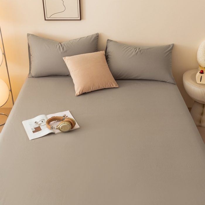 91家纺网 家纺一手货源 找家纺 寐眠 2024新款全棉水洗棉床单床笠单品-单床单 水泥灰