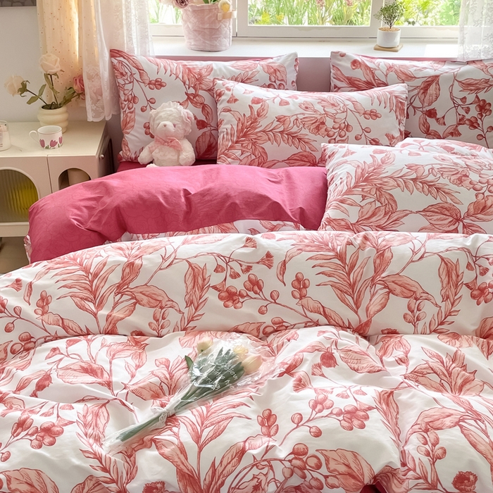 91家纺网 家纺一手货源 找家纺 芊寻家居 2024新款全棉13372花卉系列四件套 生机