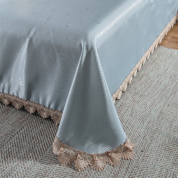 91家纺网 家纺一手货源 找家纺 大境 2024新款900d窝蜂冰丝凉席三件套 幽幽花语