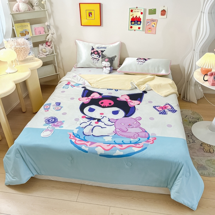 91家纺网 家纺一手货源 找家纺 （总）博雅 2024新款三丽鸥凉感丝凉席夏被套件