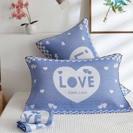 91家纺网 家纺一手货源 找家纺 （总）朴尔-2024新款AB版蜂窝提花锁边立体枕巾50*76cm一对