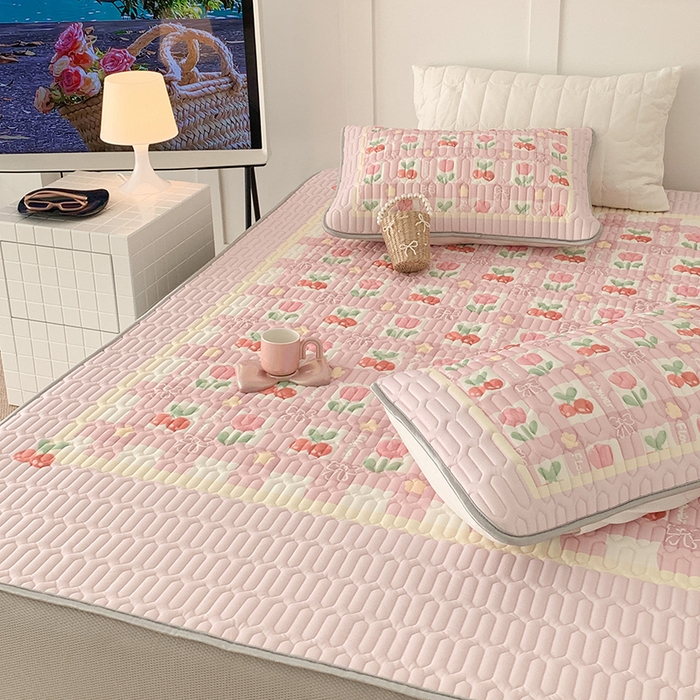 91家纺网 家纺一手货源 找家纺 昔可家纺 2024新款床笠款乳胶席 樱桃郁金香