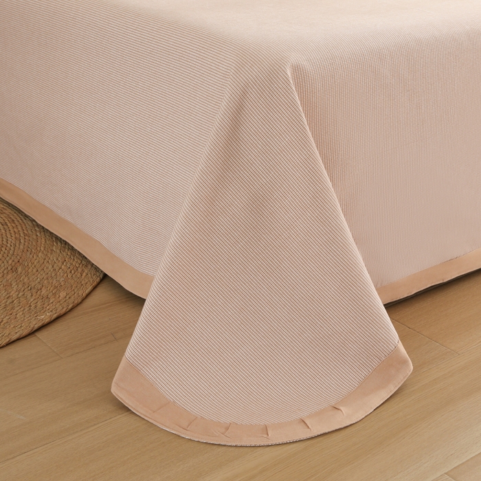 91家纺网 家纺一手货源 找家纺 金泰莱 2025新款加厚老粗布凉席三件套全棉老粗布床单纯棉床单软凉席 花溪