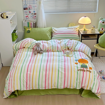 91家纺网 家纺一手货源 找家纺 （总）澳萝拉 2024新款纯棉毛巾绣卡通四件套