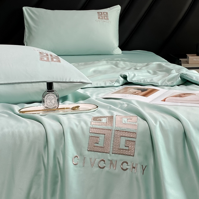 91家纺网 家纺一手货源 找家纺 露梦家纺 2025新款水洗真丝刺绣夏被-梵希 梵希-薄荷绿