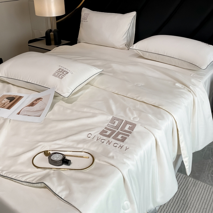 91家纺网 家纺一手货源 找家纺 露梦家纺 2025新款水洗真丝刺绣夏被-梵希 梵希-皓月白