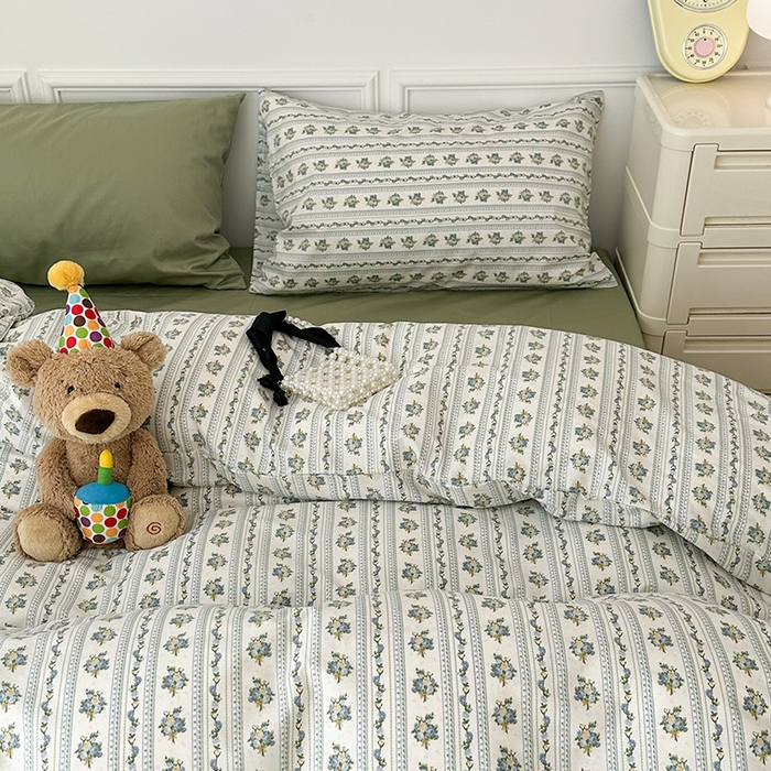 91家纺网 家纺一手货源 找家纺 昔可家纺 2024新款全棉春日复古印花四件套 西西里混搭