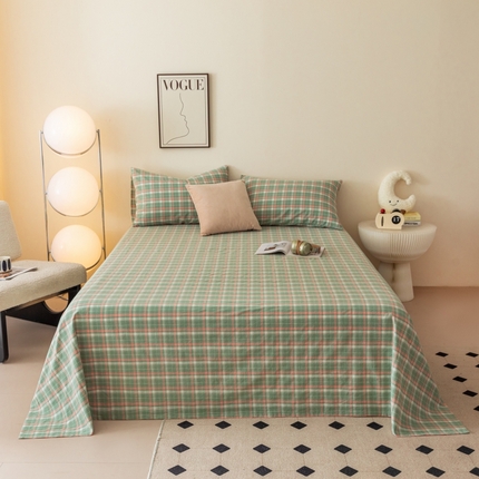 寐眠 2024新款全棉水洗棉床单床笠单品-单床单 青木绿