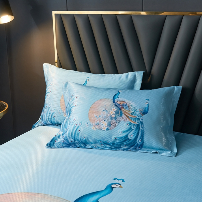 91家纺网 家纺一手货源 找家纺 大境 2024新款900d窝蜂冰丝凉席三件套 倾城之恋