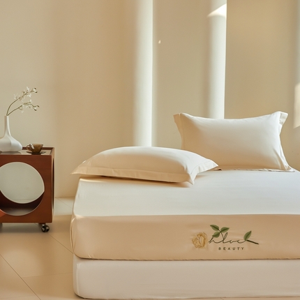 91家纺网 家纺一手货源 找家纺 （总）秀色家纺 2025新款A类50支贡缎长绒棉刺绣床笠 唤醒系列-劳拉