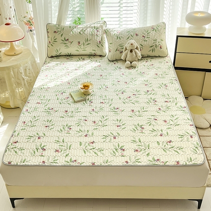 91家纺网 家纺一手货源 找家纺 佳梦达 2025新款0.4厚度印花凉感丝乳胶凉席 一枝江南