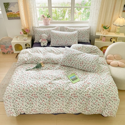 91家纺网 家纺一手货源 找家纺 （总）芊寻家居 2024新款全棉13372花卉系列四件套