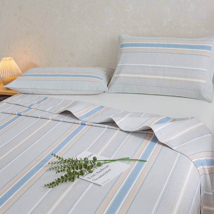 91家纺网 家纺一手货源 找家纺 金泰莱 2025新款加厚老粗布凉席三件套全棉老粗布床单纯棉床单软凉席 扶风