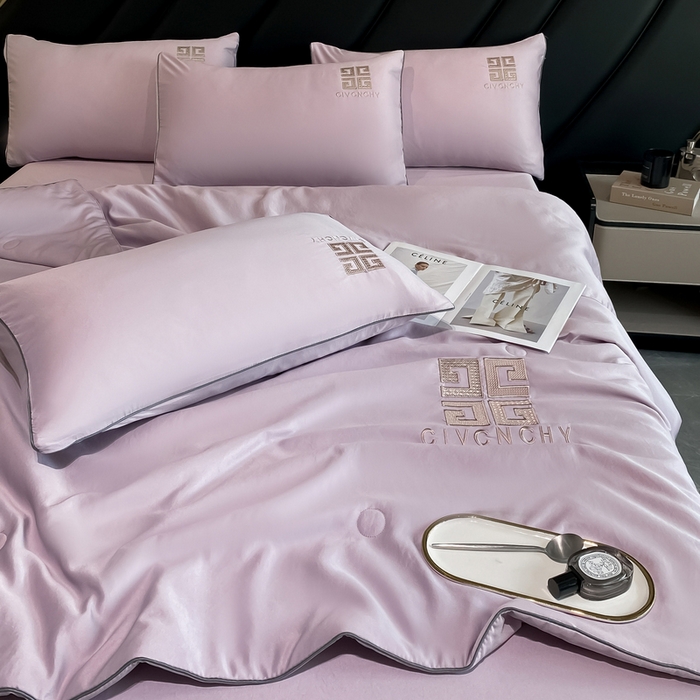 91家纺网 家纺一手货源 找家纺 露梦家纺 2025新款水洗真丝刺绣夏被-梵希 梵希-丁香紫