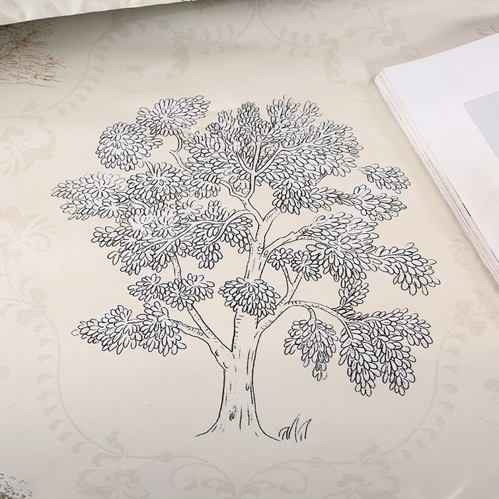 91家纺网 家纺一手货源 找家纺 梦莱斯 2024新款拼角宽边水洗天丝夏被四件套 锦瑞-米黄