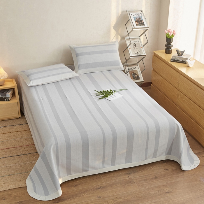 91家纺网 家纺一手货源 找家纺 金泰莱 2025新款加厚老粗布凉席三件套全棉老粗布床单纯棉床单软凉席 姑苏