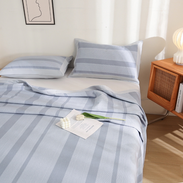 91家纺网 家纺一手货源 找家纺 金泰莱 2025新款加厚老粗布凉席三件套全棉老粗布床单纯棉床单软凉席 乐平