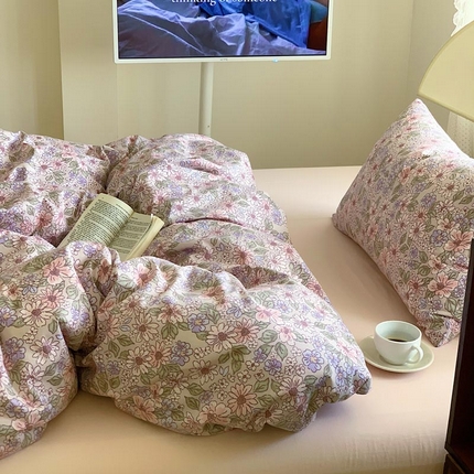 91家纺网 家纺一手货源 找家纺 （总）六巷胡同 2024新款INS韩国博主风小碎花四件套