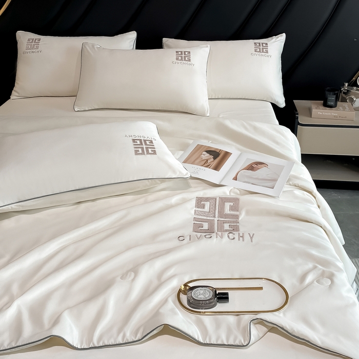 91家纺网 家纺一手货源 找家纺 露梦家纺 2025新款水洗真丝刺绣夏被-梵希 梵希-皓月白