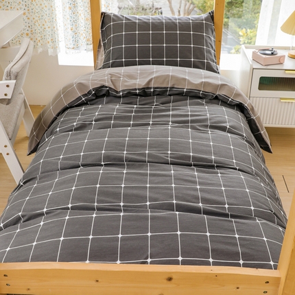 宅部落 2024新款全棉三件套纯棉学生宿舍上下铺六件套（第二批） 绅士灰AB