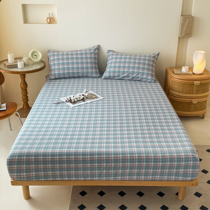 寐眠 2024新款全棉水洗棉床单床笠单品-单床笠 梦幻蓝