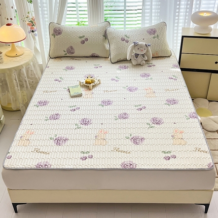 91家纺网 家纺一手货源 找家纺 （总）佳梦达 2025新款0.4厚度印花凉感丝乳胶凉席