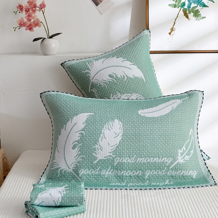 91家纺网 家纺一手货源 找家纺 （总）朴尔-2024新款AB版蜂窝提花锁边立体枕巾50*76cm一对