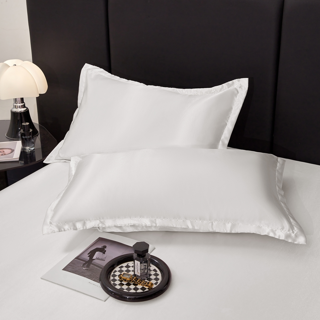 91家纺网 家纺一手货源 找家纺 梦舒羽 2025新款可水洗冰丝床垫保护套床笠三件套 光洁白