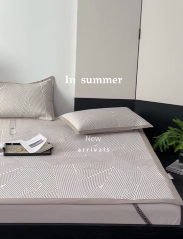 91家纺网 家纺一手货源 找家纺 三味舒屋 2025新款抗菌防螨900D高端养生冰藤席--马汀系列 马汀咖床席