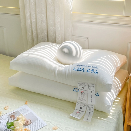 雅诗帛 2024新款日本豆腐 Q弹舒适枕芯 A类华夫格枕头枕芯 雅致白-低枕