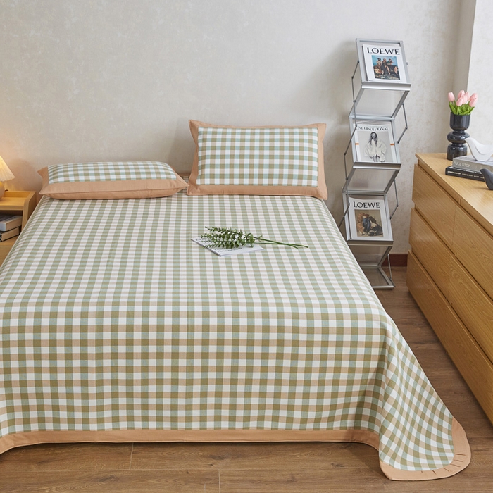 91家纺网 家纺一手货源 找家纺 金泰莱 2025新款加厚老粗布凉席三件套全棉老粗布床单纯棉床单软凉席 未央