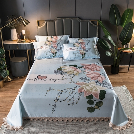 其奥家纺 2025新款900d窝蜂冰丝凉席三件套 香草百合