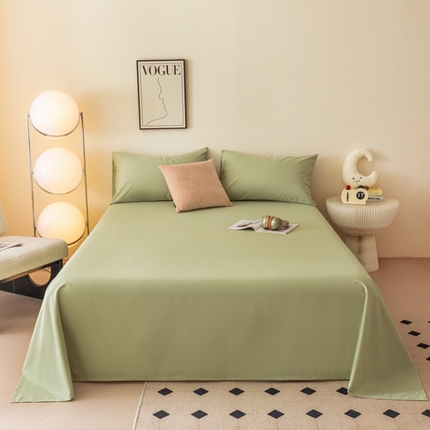 寐眠 2024新款全棉水洗棉床单床笠单品-单床单 抹茶绿