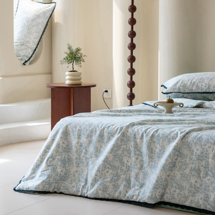 91家纺网 家纺一手货源 找家纺 梦依依 2025新款全棉大豆纤维被-风格二 森物语-兰