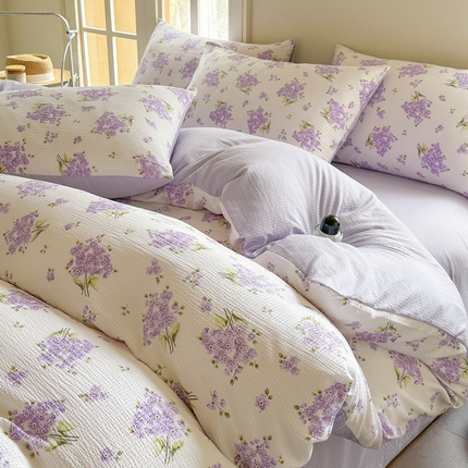 91家纺网 家纺一手货源 找家纺 （总）卢赛尔 2024新款提花有氧泡泡泡芙四件套