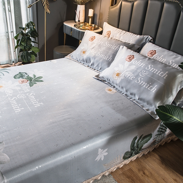 91家纺网 家纺一手货源 找家纺 大境 2024新款900d窝蜂冰丝凉席三件套 夏日缤纷