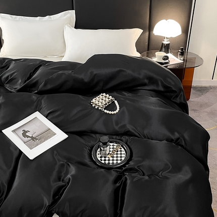 91家纺网 家纺一手货源 找家纺 （总）梦舒羽 2025新款可水洗冰丝被套双人床被套带同款床单床笠四件套