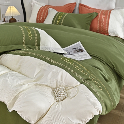 91家纺网 家纺一手货源 找家纺 （总）富宁家纺 2025新款直播爆款水洗棉磨毛立体浮雕刺绣四件套-卡诗