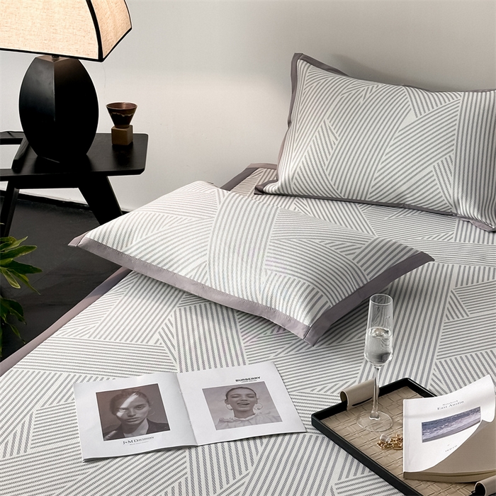 91家纺网 家纺一手货源 找家纺 三味舒屋 2025新款抗菌防螨900D高端养生冰藤席--马汀系列 马汀灰床席