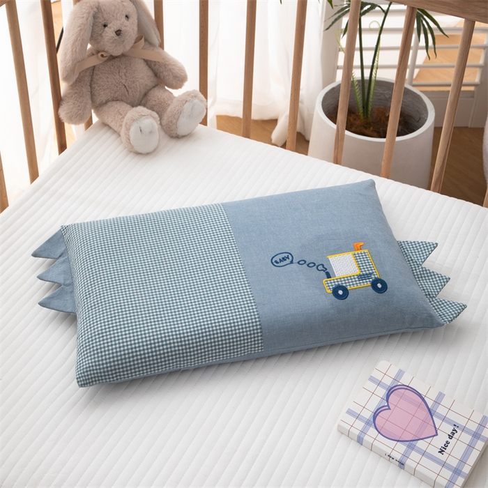 91家纺网 家纺一手货源 找家纺 织布人 2024新款荞麦枕全棉水洗棉婴幼儿童枕0-6-12岁卡通枕套+荞麦枕芯 30*50cm/只 童趣荞麦枕-火车头