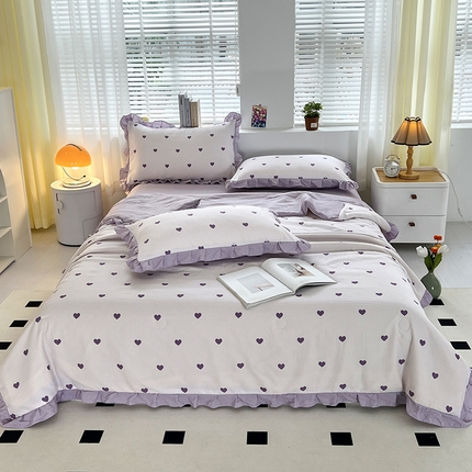 91家纺网 家纺一手货源 找家纺 （总）梦莱斯 2024新款时尚舒适泡泡棉夏被四件套