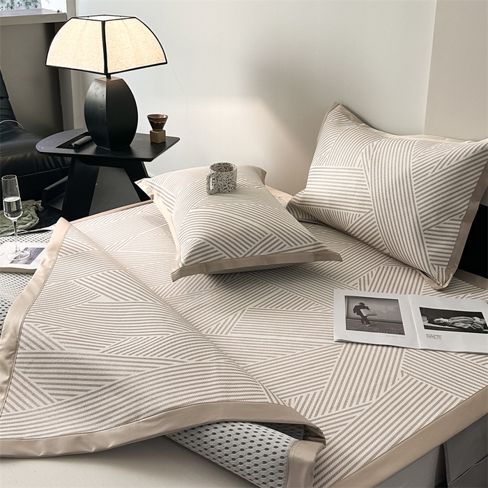 91家纺网 家纺一手货源 找家纺 三味舒屋 2025新款抗菌防螨900D高端养生冰藤席--马汀系列 马汀咖床席