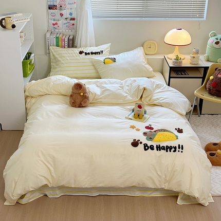 澳萝拉 2024新款纯棉毛巾绣卡通四件套 坦克巴拉