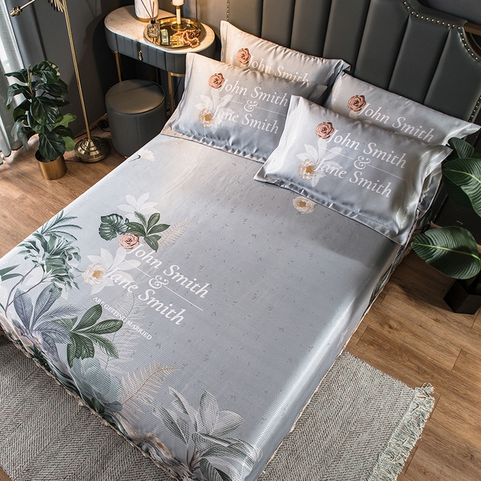 91家纺网 家纺一手货源 找家纺 大境 2024新款900d窝蜂冰丝凉席三件套 夏日缤纷