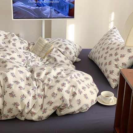 91家纺网 家纺一手货源 找家纺 （总）六巷胡同 2024新款INS韩国博主风小碎花四件套