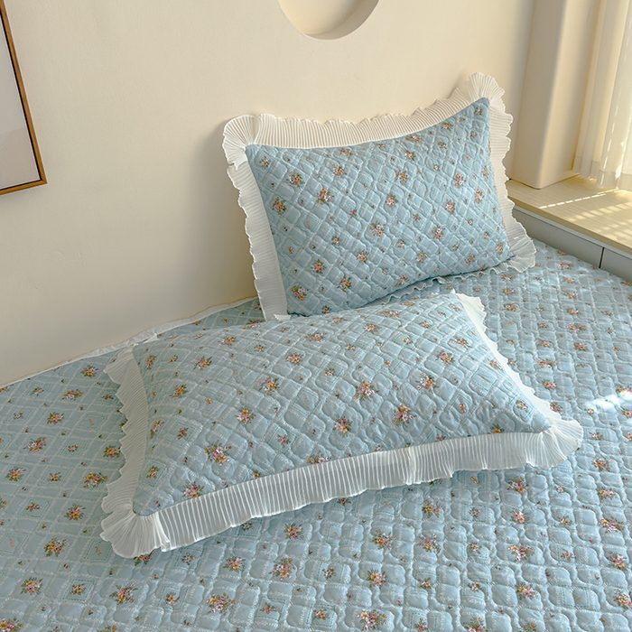 91家纺网 家纺一手货源 找家纺 冬然 2023新款全棉防滑榻榻米垫子炕垫纯棉床盖夹棉床单纯棉床单 花开半夏