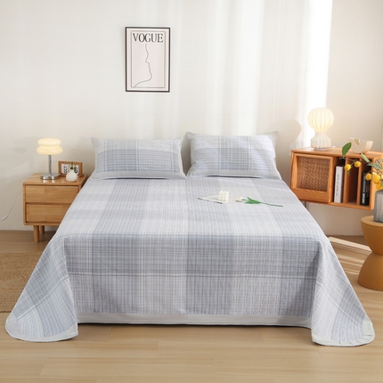 91家纺网 家纺一手货源 找家纺 （总）金泰莱 2025新款加厚老粗布凉席三件套全棉老粗布床单纯棉床单软凉席