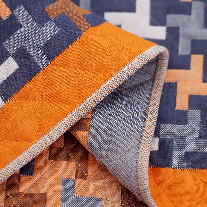 91家纺网 家纺一手货源 找家纺 朴尔-2024新款纯棉色织提花宽边定位四层纱布枕巾一对52*78 阳光风车-藏青