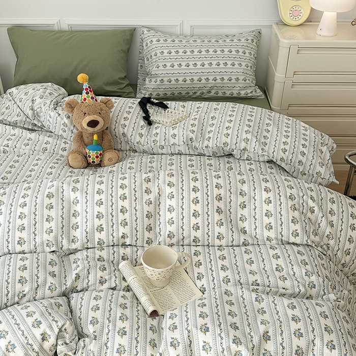 91家纺网 家纺一手货源 找家纺 昔可家纺 2024新款全棉春日复古印花四件套 西西里混搭